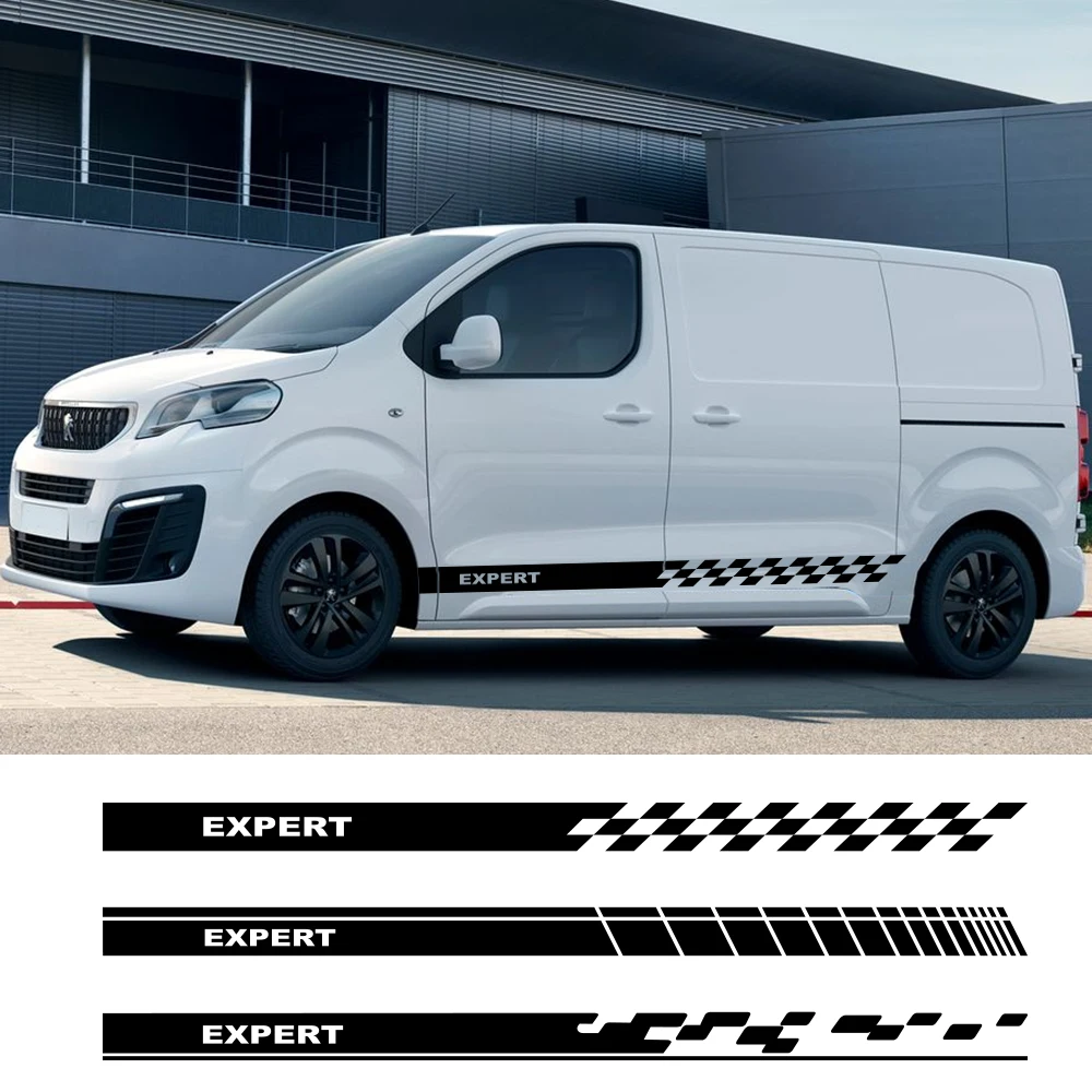 2 قطعة ملصقات باب السيارة Peugeot خبير XS SWB ضبط اكسسوارات فان الجانب المشارب الرسومات الفينيل فيلم ملصق مائي اكسسوارات #1