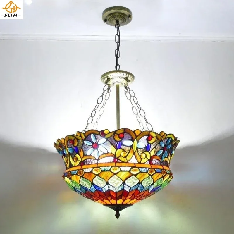 European Tiffany Pendants Lights Hanging Creative Hat Decor restaurant hallway bar bedroom Chandelier Pendant Ceiling Lamp