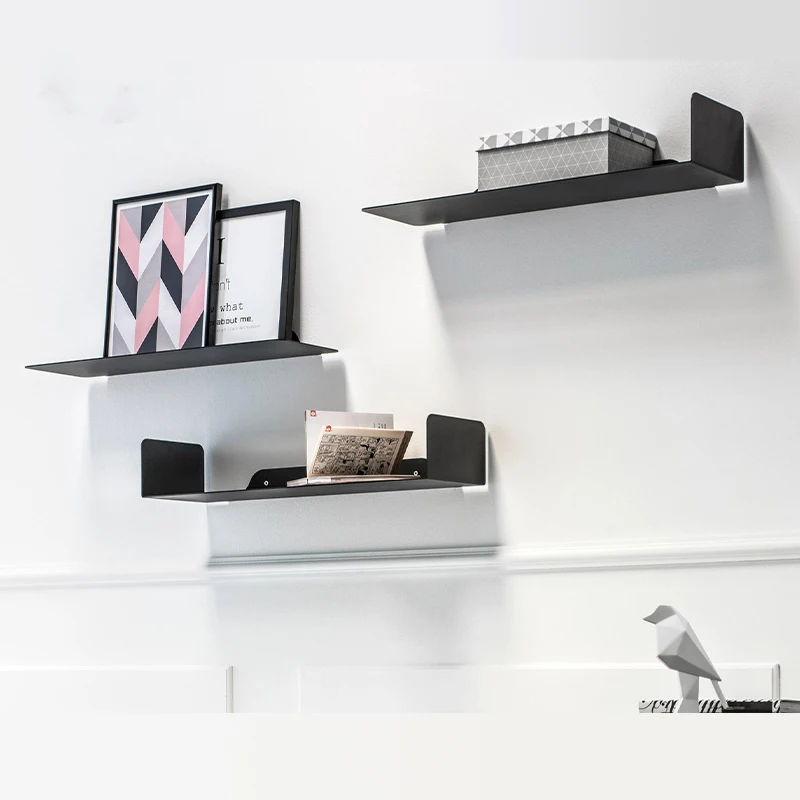 Wall mounted shelves, bookshelves, wall mounted decorative shelves, wrought iron wall, magazine racks, straight shaped