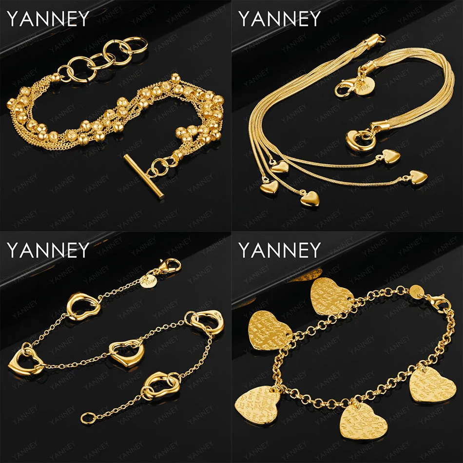 

Luxury 925 Sterling Silver 18K Gold Exquisite Heart Shape Beaded Bracelet Women's Accessories Fashion Gift Jewelry