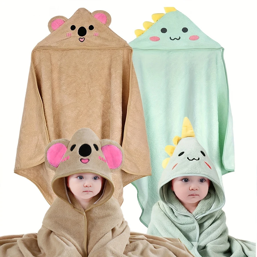 1-Piece Coral Fleece Bath Towel for Infants and Toddlers, Made of Polyester, Suitable for Girls and Boys, Soft and Comfortable, Super Absorbent, Suitable for Newborns, Infants, Children, and Toddlers Aged 1-3 Years, an Excellent Gift for Newborns, Toddlers, and Children