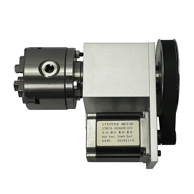 3/4 jaws chuck hollow shaft 4th axis K5M-6-80 rotation axis for cnc milling machine