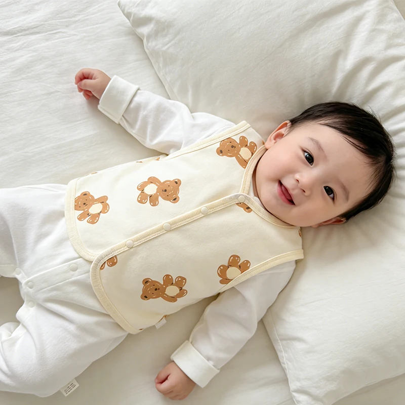 

Детский жилет из тонкого чистого хлопка для новорожденных, весенне-осенний, без рукавов, унисекс, верхняя одежда для младенцев и детей