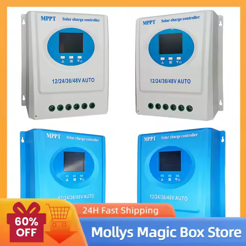 MPPT Solar Controller with LCD Battery Charger Panel 12V/24V/36V/48V Battery Charging for Lead Acid Lithium Battery Solar Panel