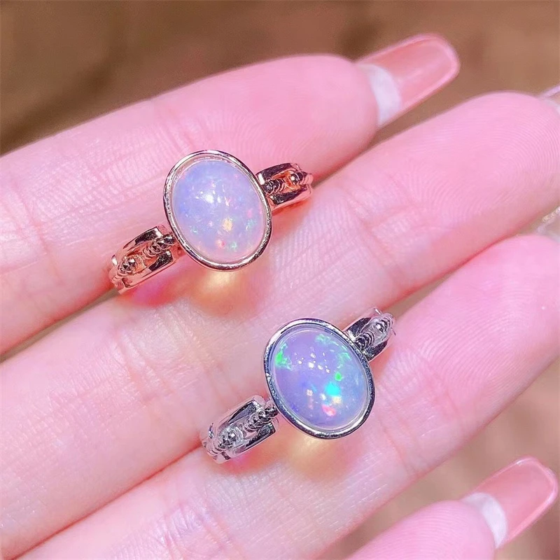 Fashion Natural Moonlight Stone Jewelry Ring for Women 2024 New Stainless Steel Finger Joint Ring Jewelry Accessories Gift