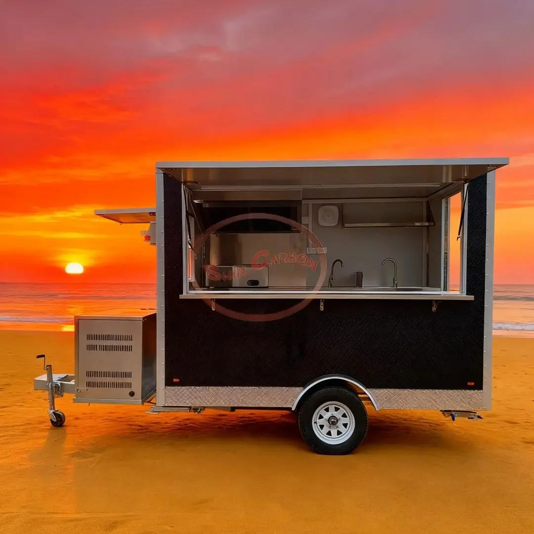 

Outdoor Mobile Food Vendor Cart Portable Movable Durable for Street Food Milk Tea Cold Drinks Easy-to-Operate Selling Cart