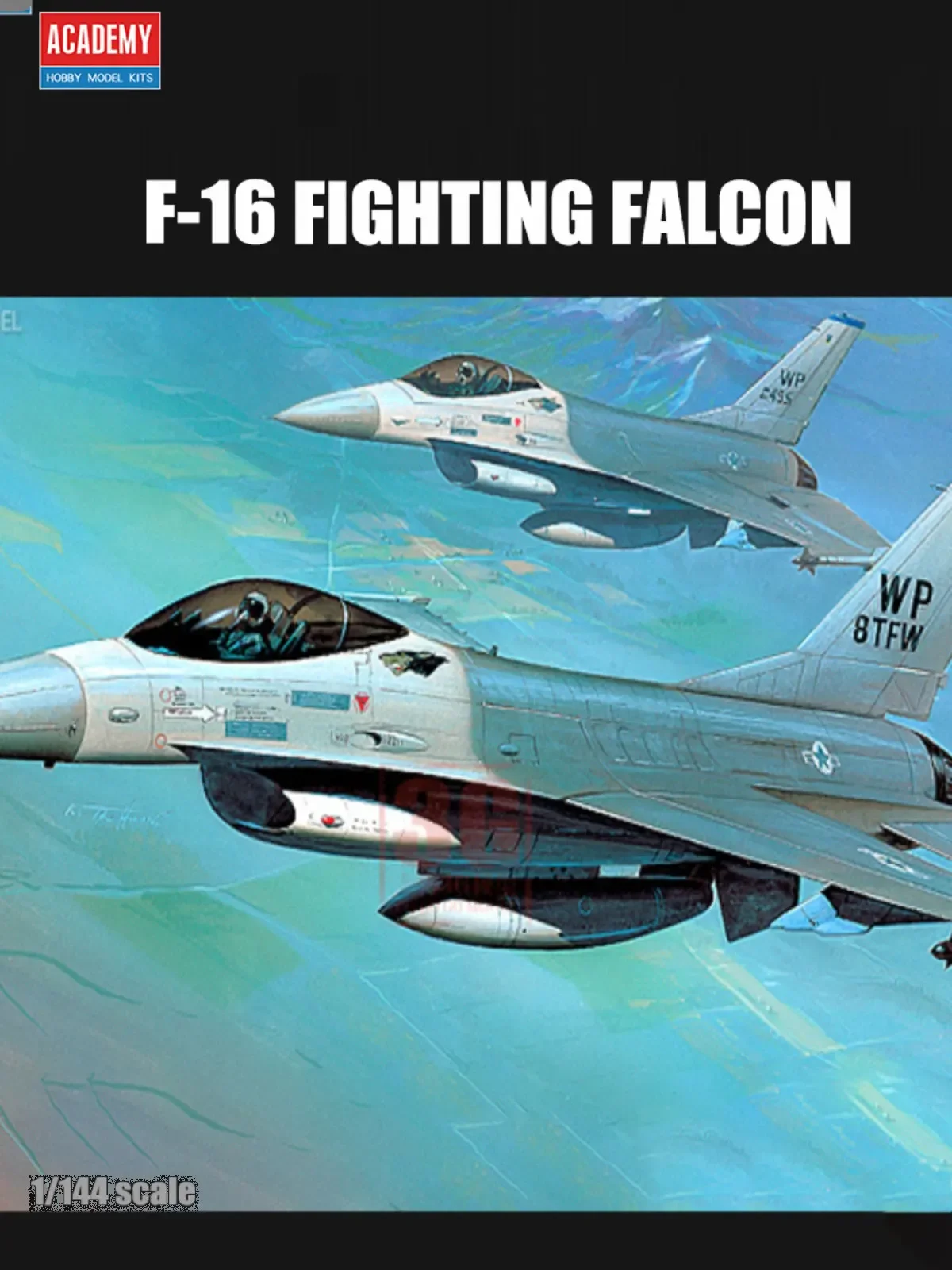 Kit de modelo de aeronave de montagem da Academia 12610 USAF F-16 Fighting Falcon 1/144