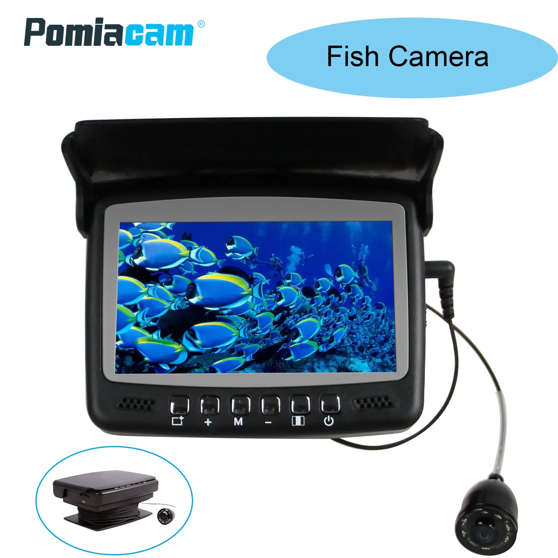 

English Menu Fish Finder Underwater Ice Fishing Camera 1000TVL 4.3 "LCD Monitor 8PCS LED Night Vision Camera For Fishing