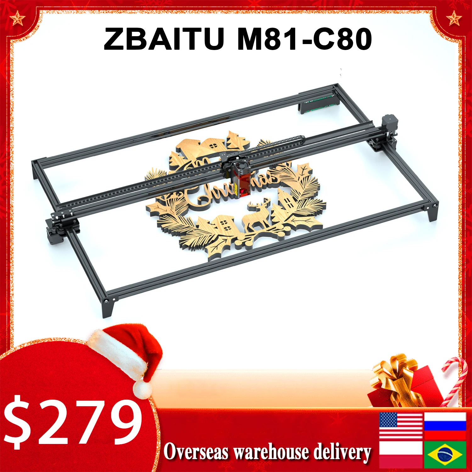 Zbaitu gravador do laser cortador 80w cnc máquina de corte a laser assistida por ar FF80-EAIR módulo a laser máquina cnc para madeira