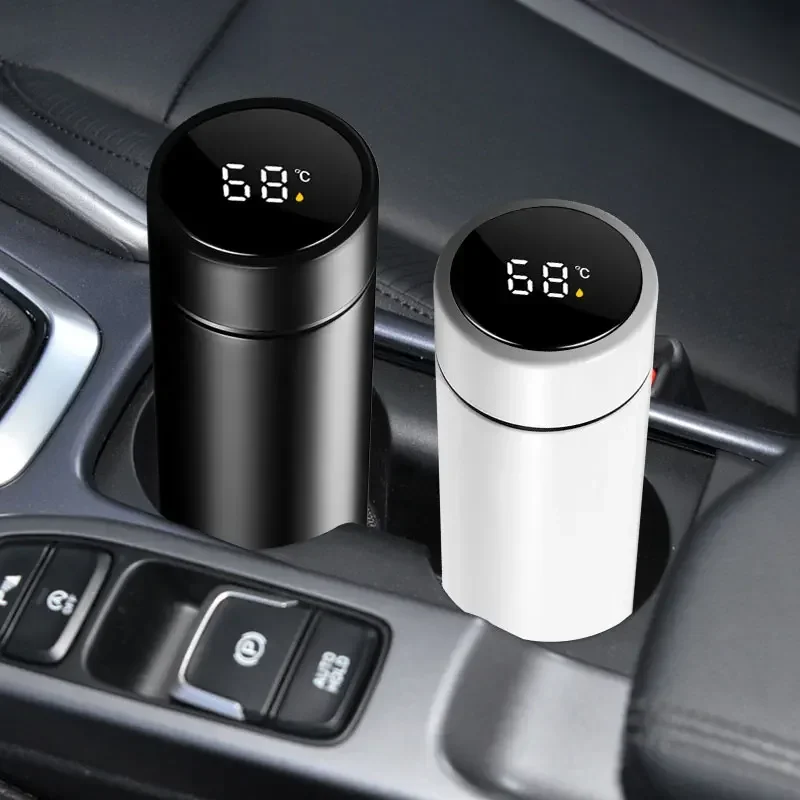 Car 500ml Intelligent LED Temperature Display Insulation Cup Vacuum 304 Stainless Steel Coffee and Tea Thermos Pot Auto Gadgets