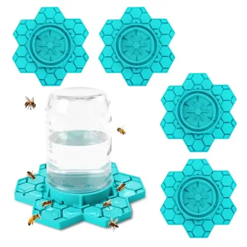 Outdoor-Bienenwassertränke mit Sitzstange, Honigbienen-Trinkstation, kleines Loch, Wabentablett für Garten, Terrasse, Imkerei, einfache Nachfüllung