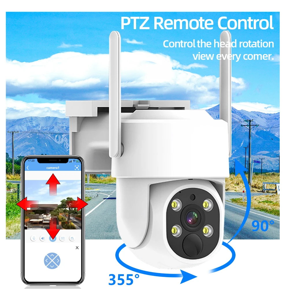 Sysrtem-Kit de caméra de sécurité sans fil PTZ, 10 canaux, 5MP, NVR, panneau solaire à faible consommation, suivi de la batterie