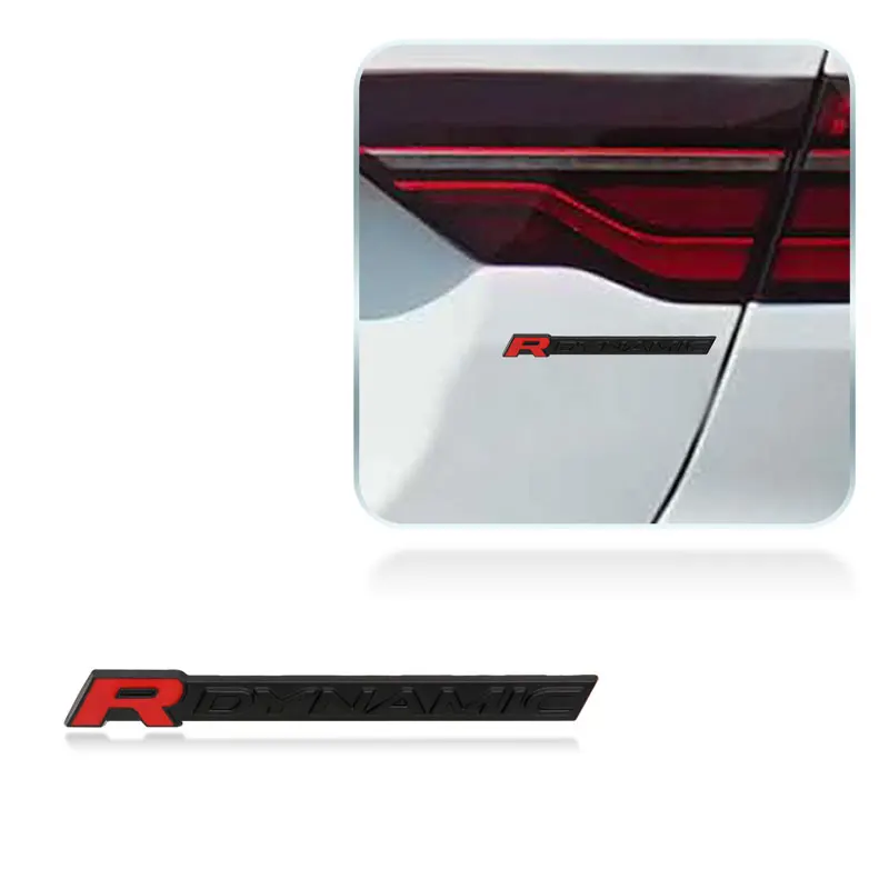 Car Metal R DYNAMIC Logo Side Fender Trunk Badge Emblem Decals Sticker For Land Rover VELAR Sport Discovery Evoque HSE Defender