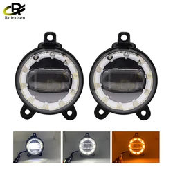 3.5 inch LED Angel Eyes Fog lights 40W luces led para vehiculos Offroad Fog Lamp for Lada Priora 2170 Chevrolet Niva Gazelle