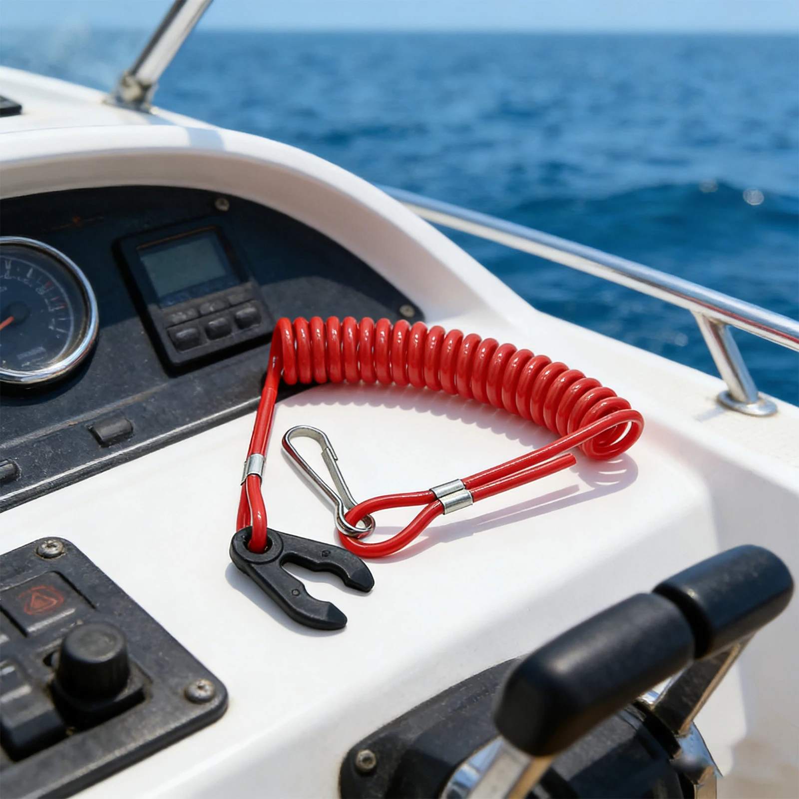 Boat Engine Kill Stop Switch Waterproof Safety Lanyard Rope Killing Rope Key Universal For Motorboat And Outboard Motors