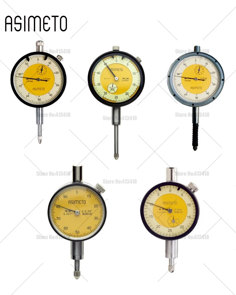 Alemania ASIMETO palanca de alta precisión conjunto de indicadores de dial 402 indicadores de dial, medidor de calibración pequeño, escala indicadora de palanca
