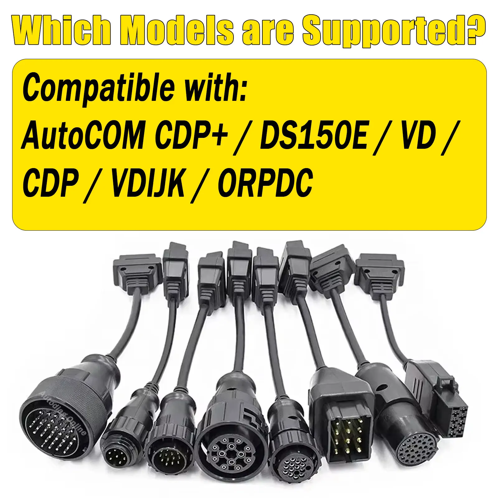 Truck OBD Adapter Cable For Knorr/Wabco/MAN/IVECO Trailer OBDII Diagnostic Cable For SCANIA/BENZ/Renault/VOLVO With AutoCOM CDP+
