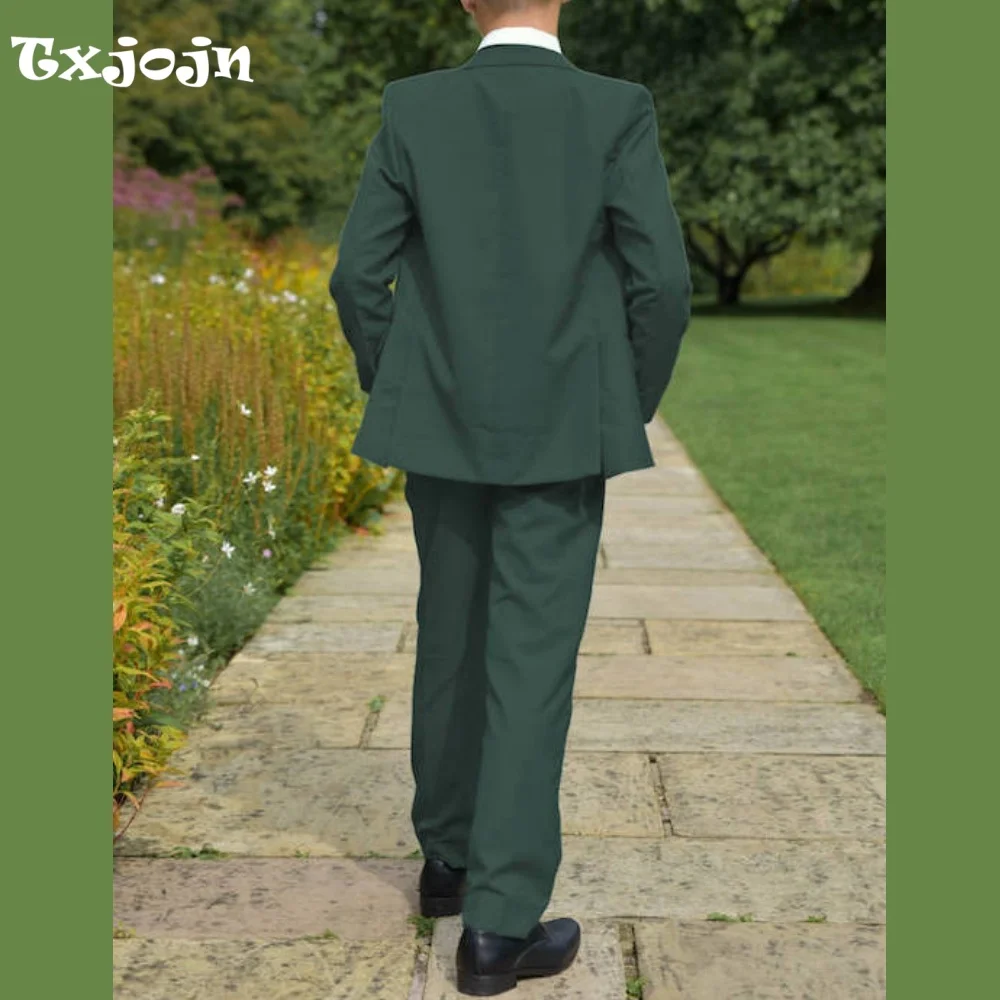 Formal Suit Set for Boys Trend Homecoming Tuxedo Wedding 3-Piece Jacket Pants Vest Kids Blazer Set Slim Fit Tailored Outfit