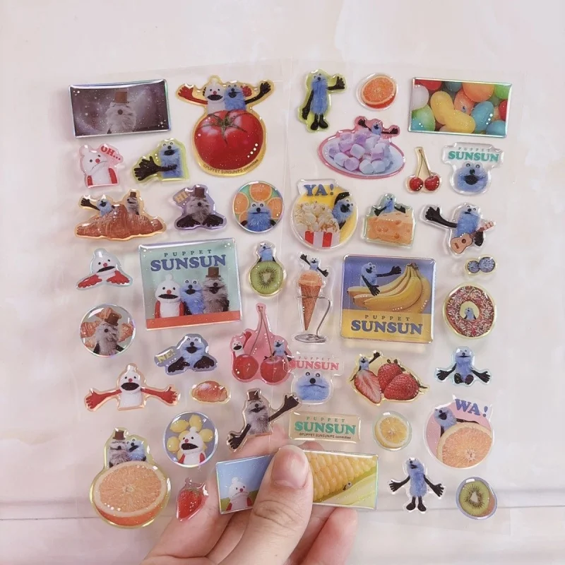 

Japanese Style Fruit Food Series Transparent Crystal Texture Plane Sticker Heisei Nostalgia Retro Scrapbook Decoration Toy