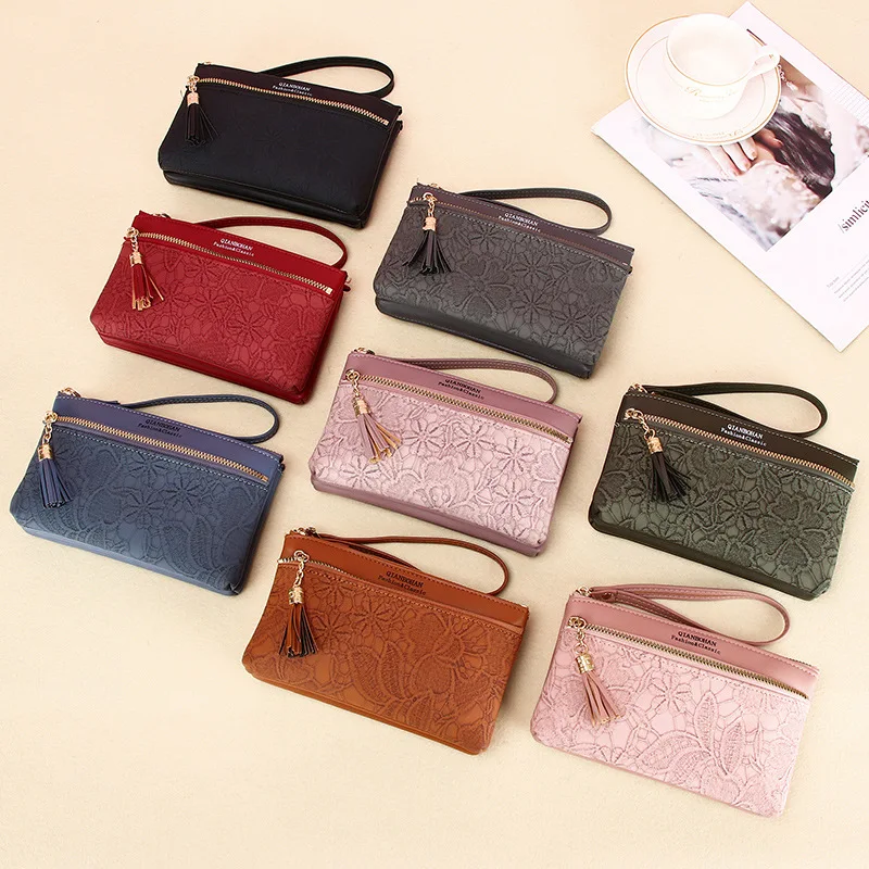 

Women's Zipper Handheld Bag PU Clutch Bag Vintage Large Capacity Wallet Credit Card Holder Simple Phone Bag Coin Purse