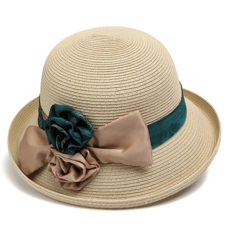 

Summer Fashion Ice Silk Straw Hat Outdoor Uv-proof Elegant Sun Protection Sun Hat Mother Fisherman Hat Pt1229