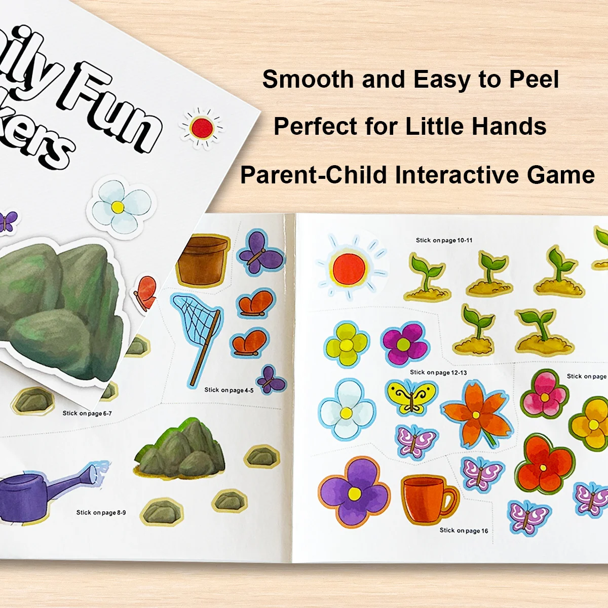 My Garden, Nature-Themed Sticker & Moving Paper Crafts Book for Kids to Learn About Plants and Observation Skills