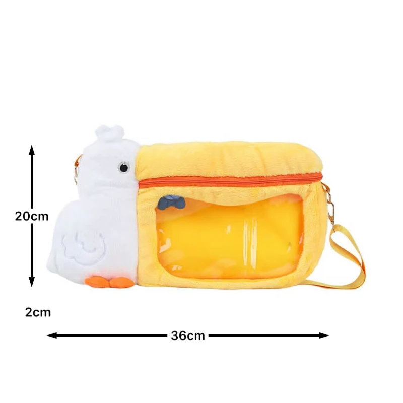 Pelican Cute Large Capacity Transparent Camera Crossbody Bags for Women Cartoon Soft Plush Lightweight Fashion JK Its Bag Girls