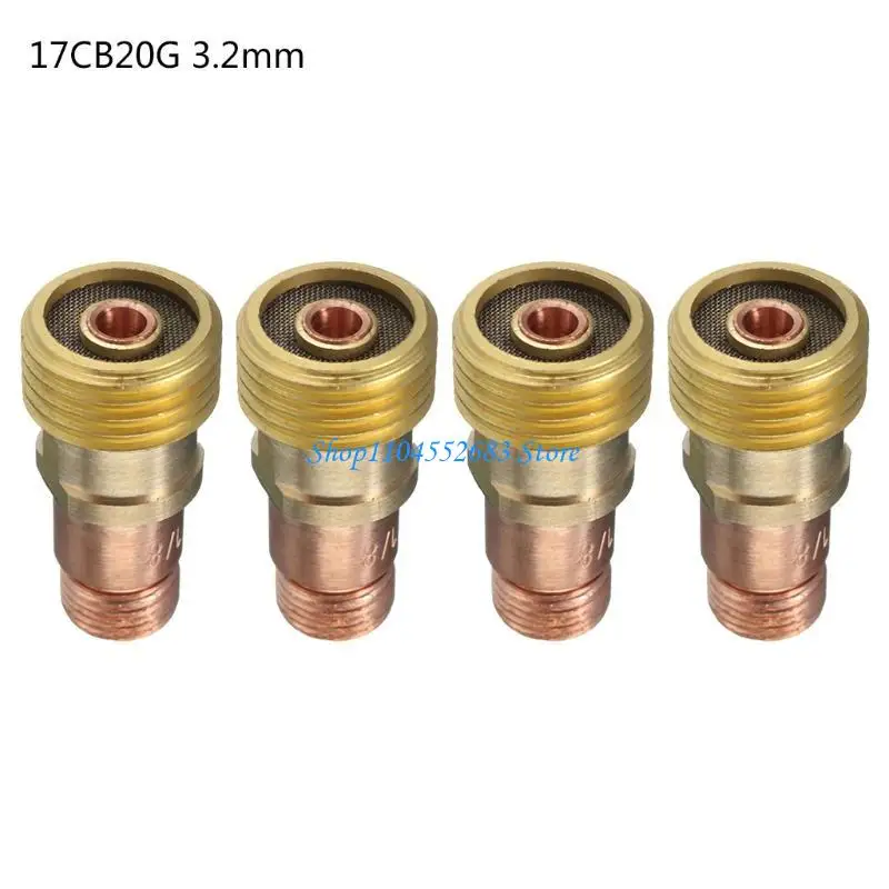 

Y6GD 4 Pcs Collets Body Gas Lens Connector for Tig WP-17/18/26 Torch Welding