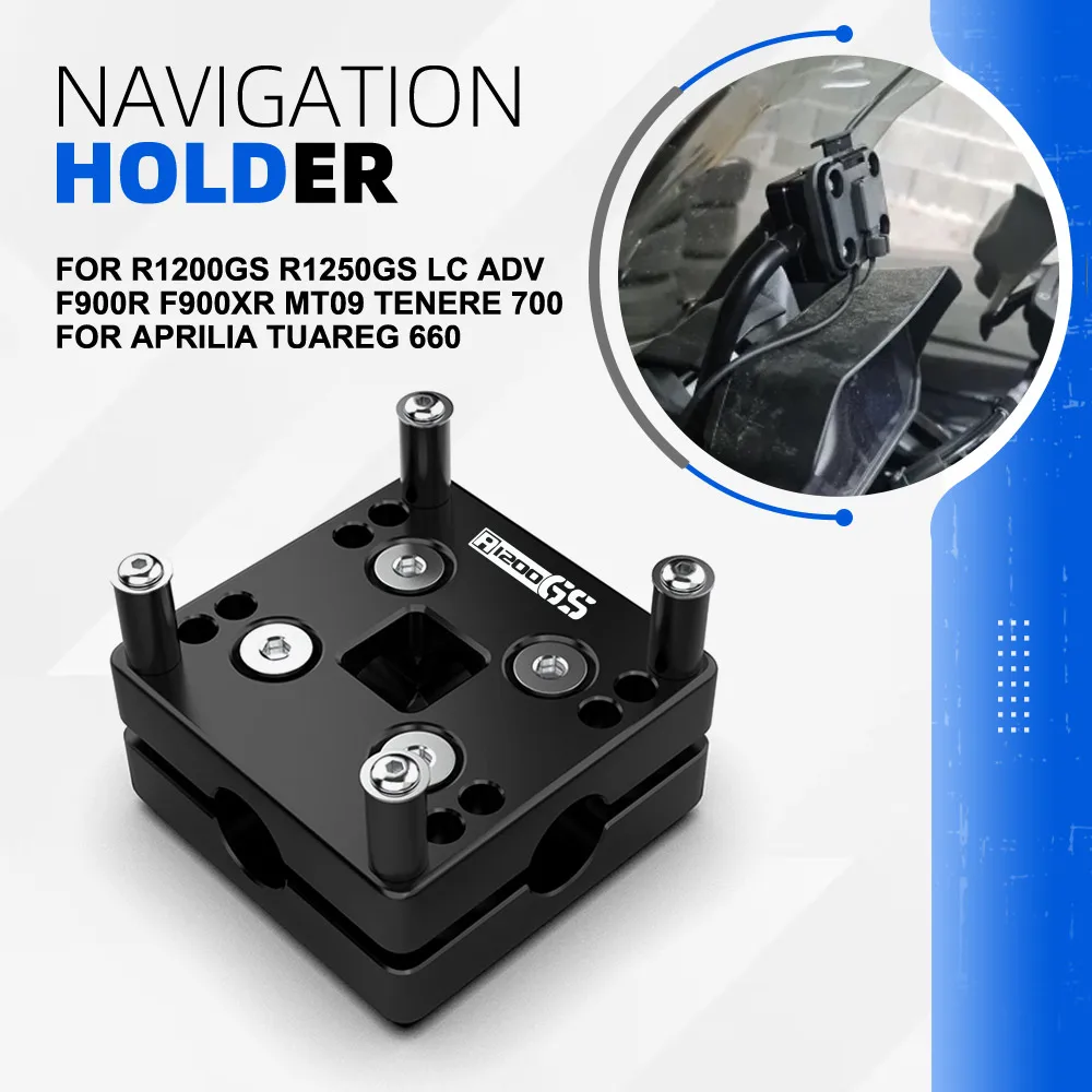 

For BMW R1200GS R1250GS LC Adv F900R F900XR MT09 Tenere 700 For Aprilia Tuareg 660 12MM Bar Clamp Navigation Bracket Holder