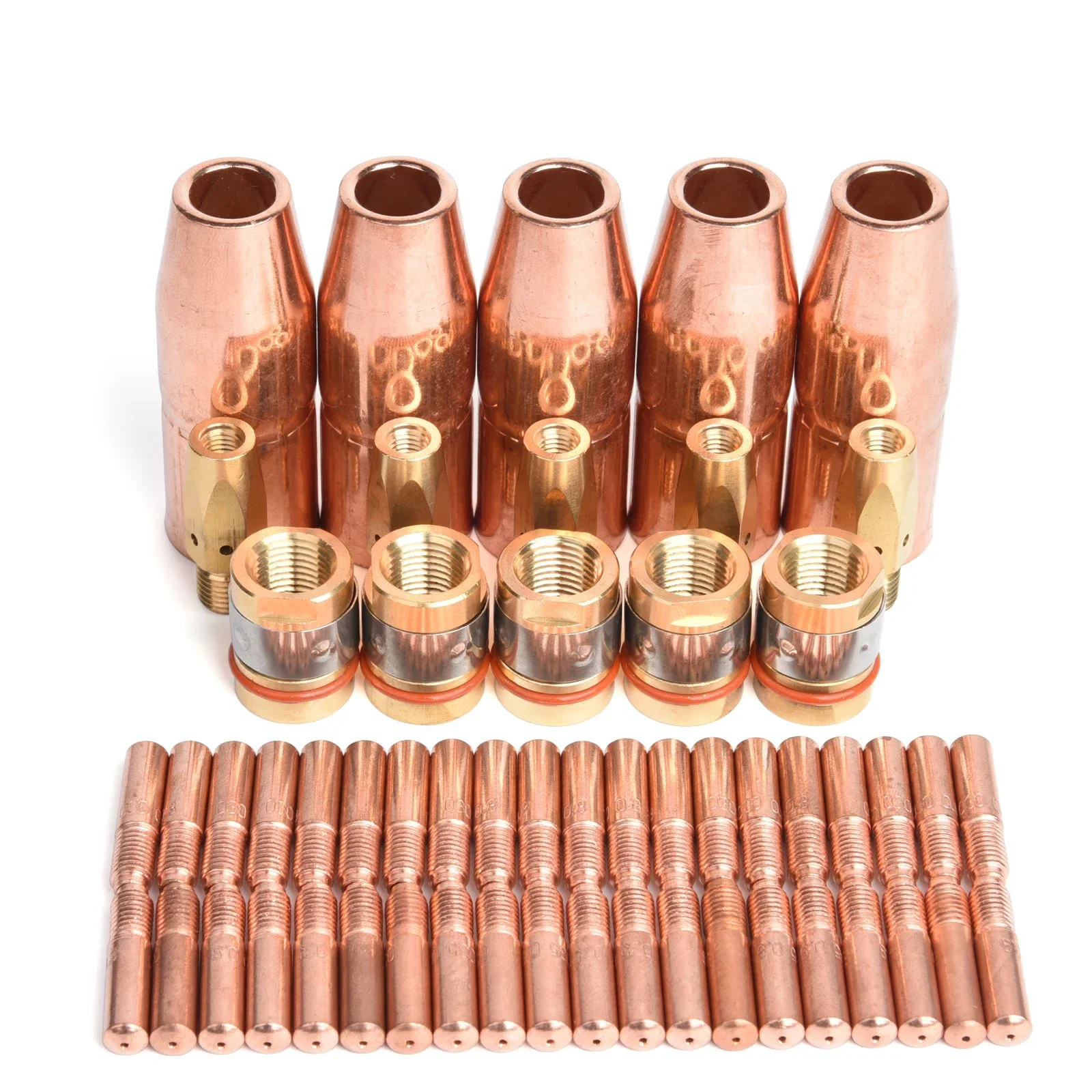 55Pcs Mig Welding Torch Accessory Kit 0.8/0.9/1.2mm Gas Nozzle Tip Holder Fit Miller Millermatic M-25,M-40 Hobart H