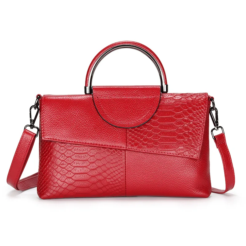 Alligator Pattern Genuine Leather Clutch Bag Real Cowhide Ladies Tote Bag Luxury Crocodile Women Shoulder or Crossbody Bags