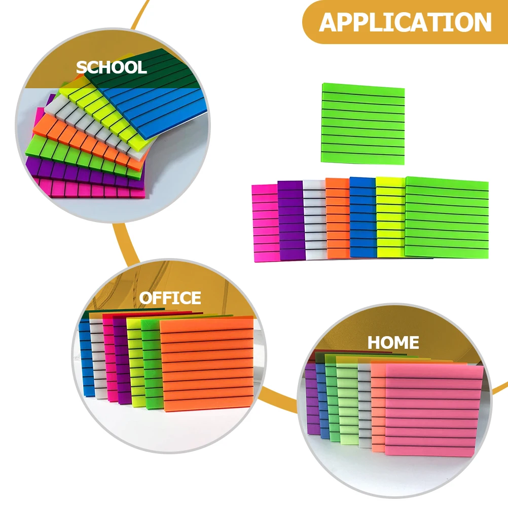 8 Pcs Stickers Transparent Office Stationery Supplies Pads PET Memo Household Notepads Study Self-stick Notes