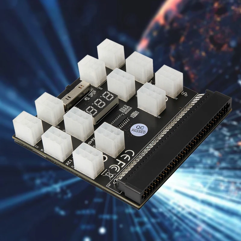 Breakout Board 12 Port 6Pin LED Display Power Module Server Card Adapter For HP 1200W 750W PSU GPU Miner Mining BTC ETH