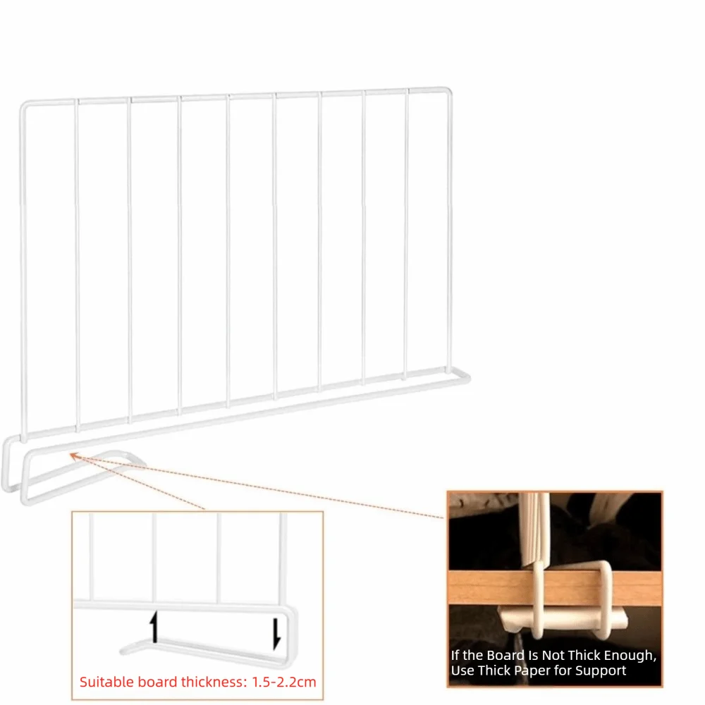 Space Saving Metal Closet Divider Moveable Clamp Clip On Shelf Divider No Tools Easy Install Closet Separator For Bedroom