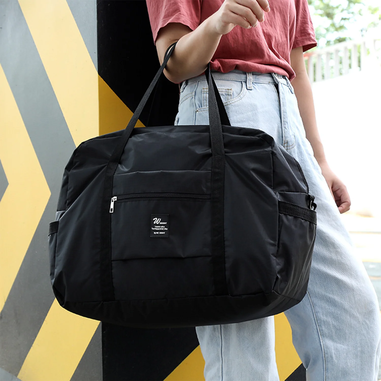 Waterproof Foldable Travel Storage Bag Portable Large-Capacity Suitcase Fitness Handle Clothing Organizer Bag Top Carry-On Case
