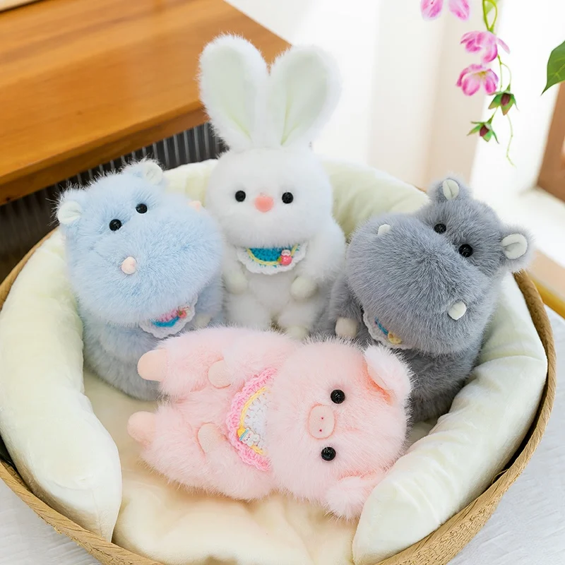 

Cute Sitting Hippo Pig Plush Toys Soft Stuffed Cartoon Animal Doll Lovely Fat Bunny Doll Pendant For Birthday Gifts