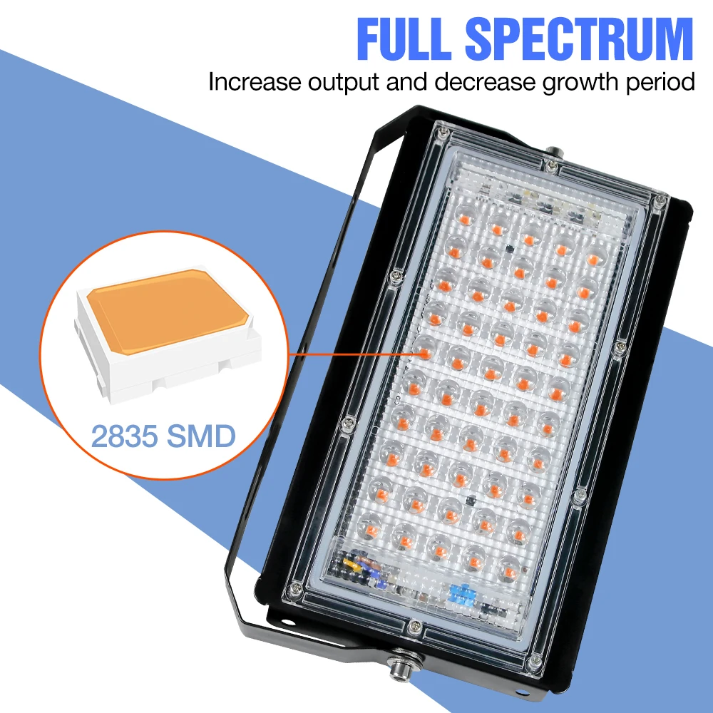 LED Grow Light 100W 50W Phyto Lamp Full Spectrum Hydroponics Growing System Light Bulb IP65 Waterproof Phytolamp For Plants 220V