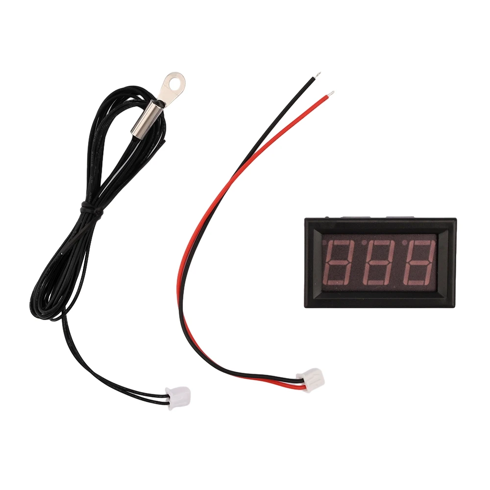 DC4-28V 0.56 Inch 3 Bits Digital Thermometer LED Temperature Meter Sensor with NTC 3950 100K Sensor Probes -50~210℃/-58~410℉