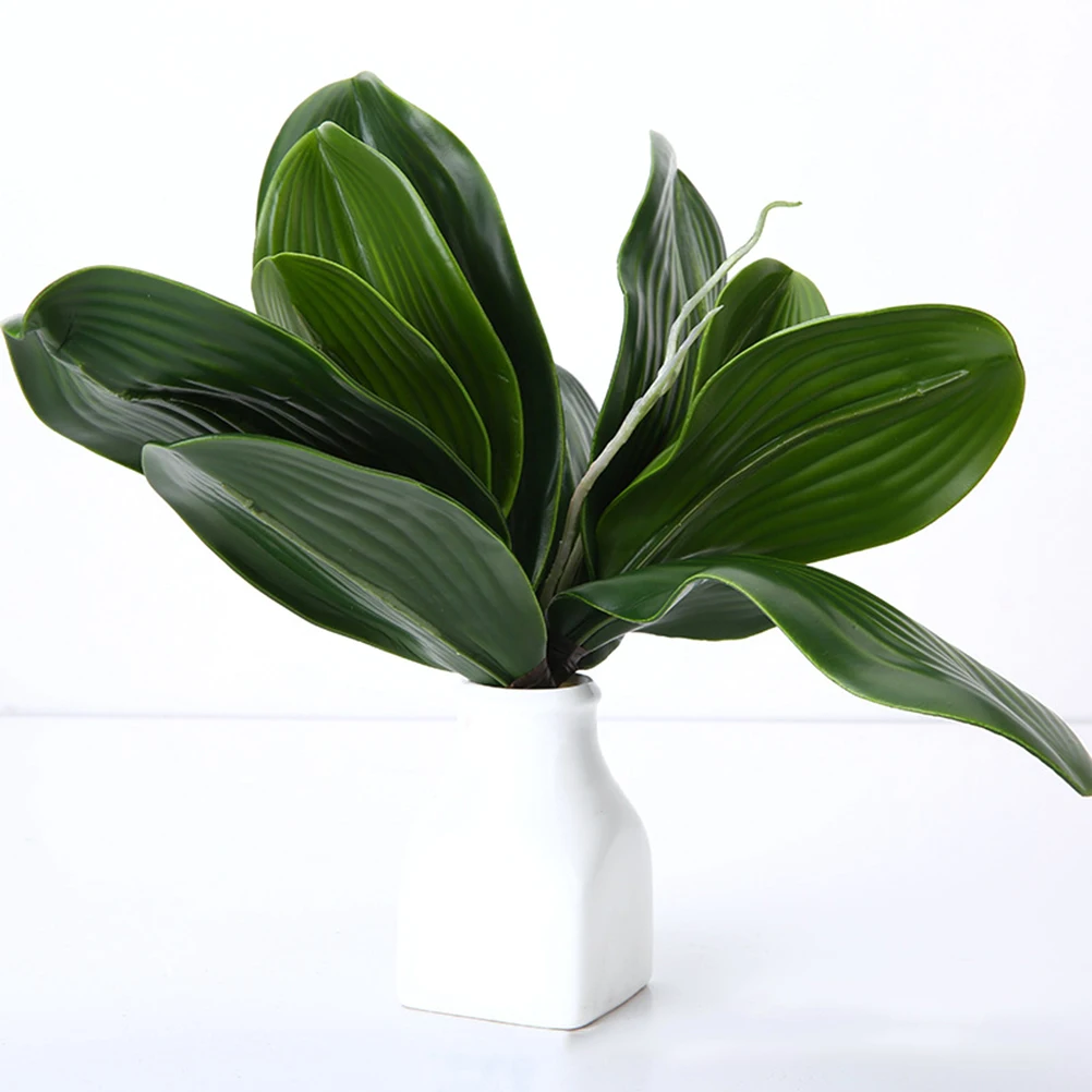 

Artificial Phalaenopsis Fake Leaves Simulation Plant Home Wedding Party Decor Green Lifelike Long Lasting