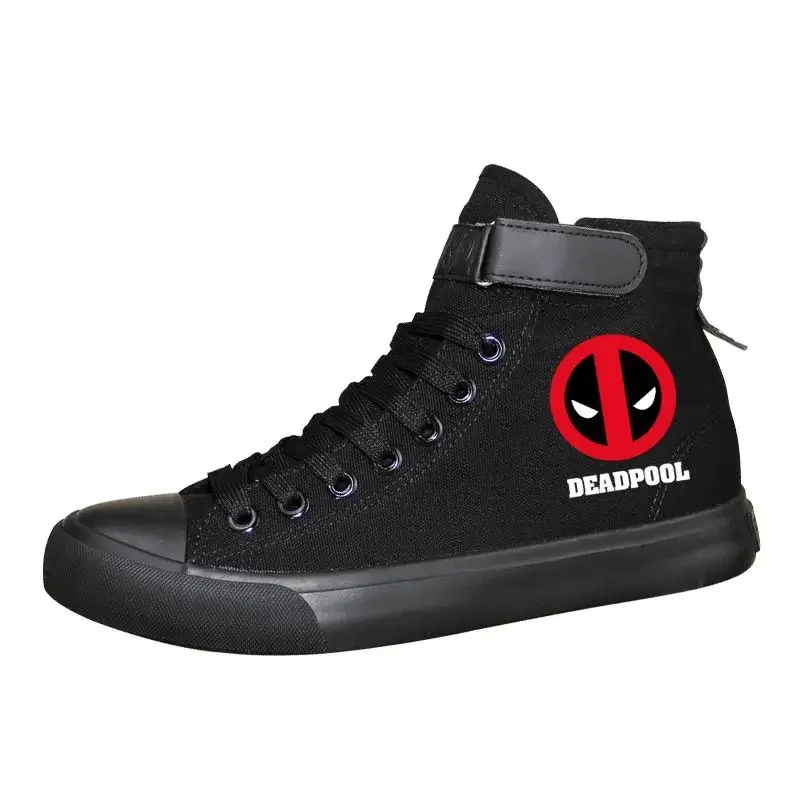 Marvel The Avengers Deadpool Peripheral Movie Spring and Autumn Creative High Top Canvas Casual All-match Flat Shoes Boys Gift