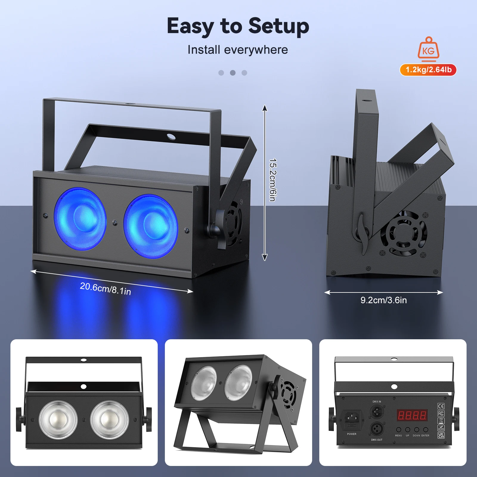 4PCS Mini COB LED Par Lights 100W RGBW LED Lighting DMX Stage Effect Lighting Projector for DJ Disco KTV Party Wedding Bar Club