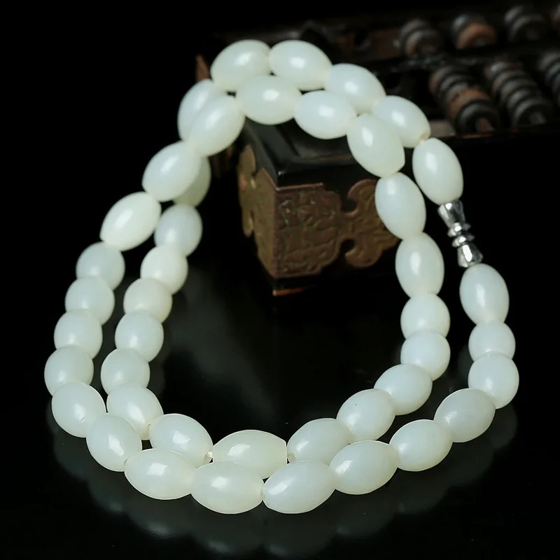 Bead NecklaceHetian as Right as Rain Bracelet Jade Jewelry Send Certificate