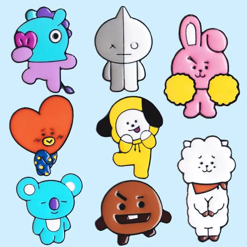 Broche Kawaii BT21, Insignia de Dibujos Animados, Lindo Accesorio Creativo Colgante, CHIMMY COOKY KOYA TATA, Regalo de Anime
