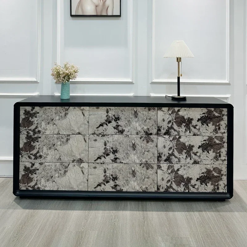 

Italian light luxury solid wood foyer decorative cabinet living room porch cabinet furniture bedroom chest cabinet