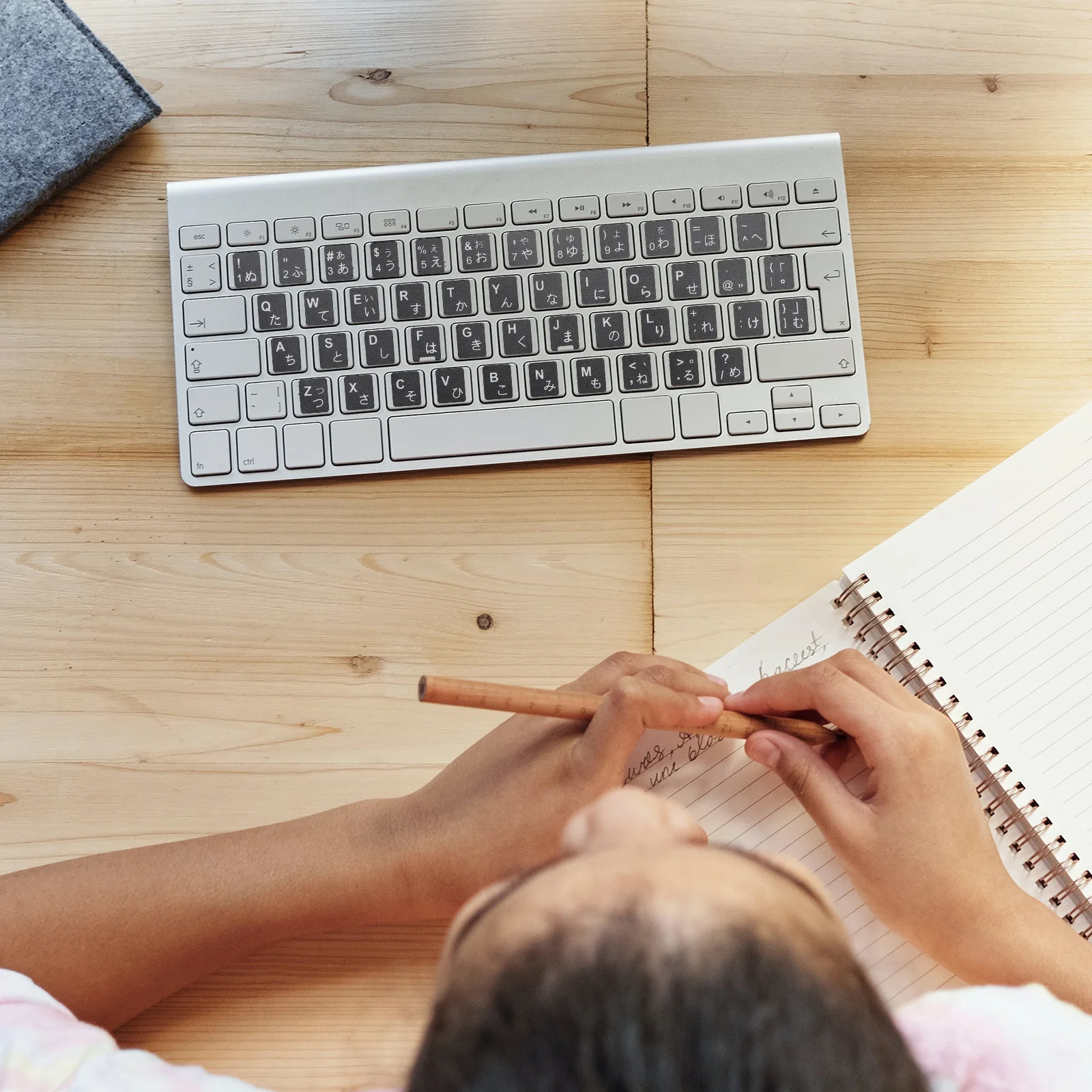 

10pcs Keyboard Stickers Universal Pvc Language Conversion For Pc Laptop Foreign Layout Durable No Residue Easy Apply Home Office