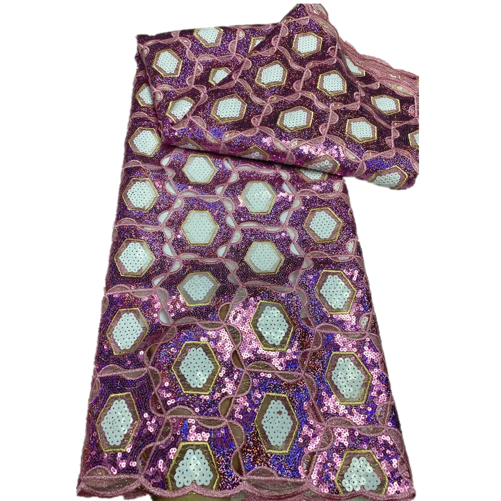 

Tulle Mesh Fabrics with Sequins, French Net Lace, Luxury Wedding Fabrics, High Quality, 5 Yards