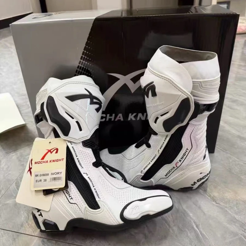 المهنية في الهواء الطلق الجرموق موتوكروس سباق أحذية طويلة المضادة للانزلاق تنفس Motos أحذية الكبار دراجة نارية أحذية واقية