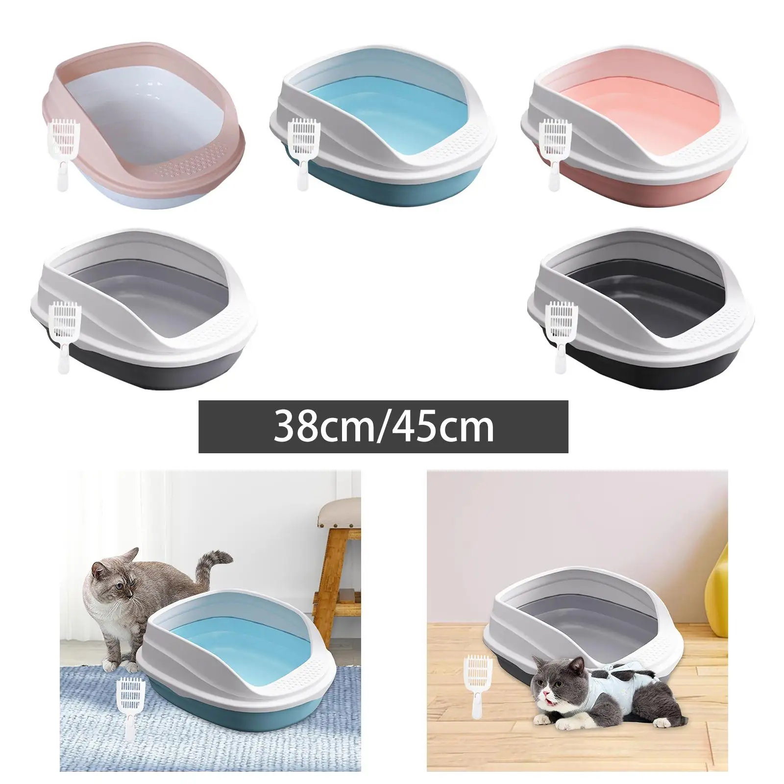 Caja de arena abierta para gatos adultos y Sphynx