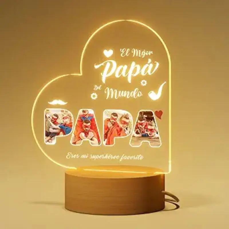 

Персонализированные подарки ко Дню от дочери, сына, жены - акриловый светодиодный ночник с изображением, подарки для папы