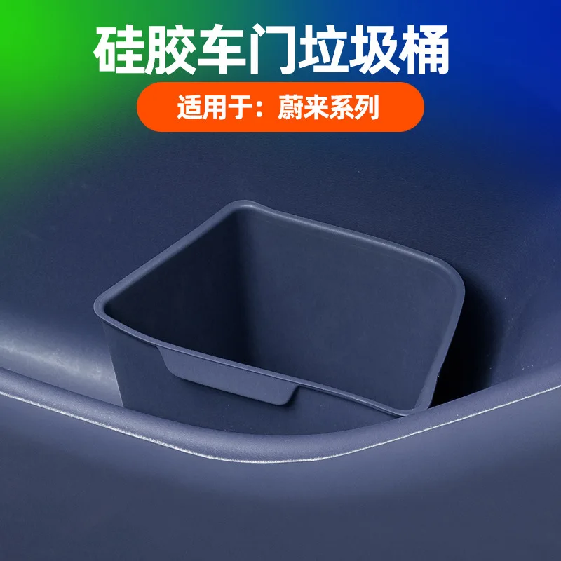 For NIO ES8 ES6 EC6 ET5T ET5 ET9 Door Storage Bin Silicone Organizer Bucket Car Trash Can Convenience Container